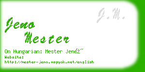 jeno mester business card